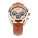 Carl Vinson Men's Teak Striped Multifunctional Quartz Watches